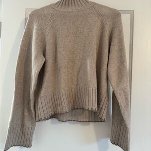 GAP Tan Cowl Neck Sweater with Ribbed Knit